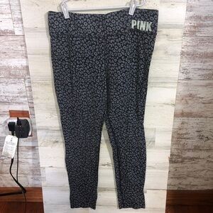 PINK victoria's secret yoga cheetah print leggings large blue/purple workout​​